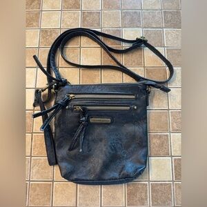 Stone & Co. Black Crossbody Bag with Textured Leather Finish